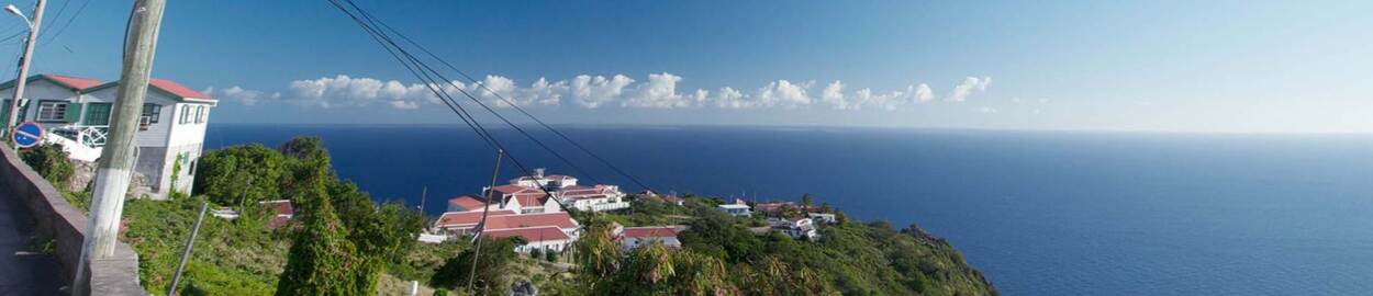Saba uitzicht over Sint Johns vanaf de hoofdweg