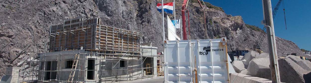 Sint Eustatius bouwwerkzaamheden in de haven